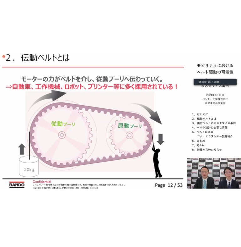 バンドー化学、ウェビナーを開催