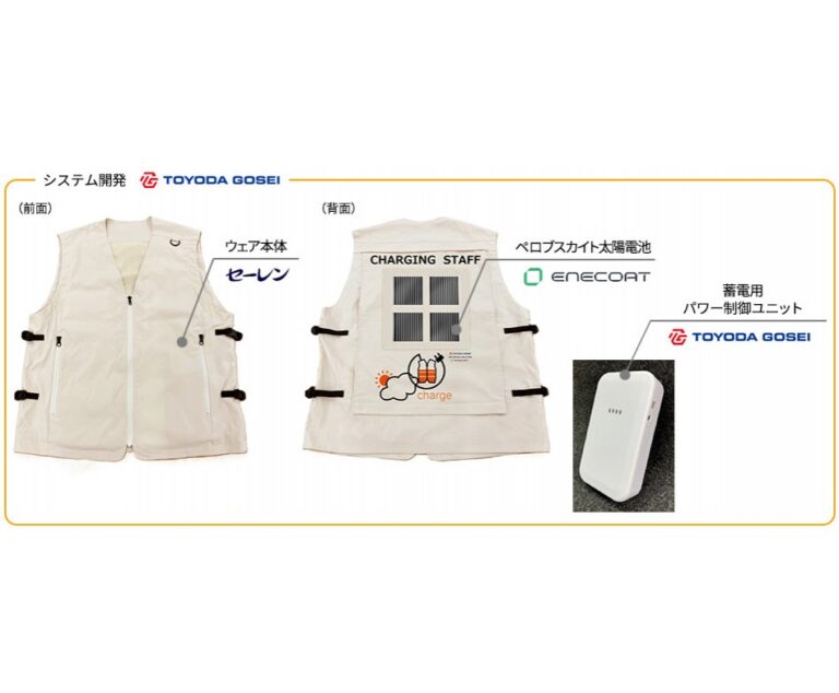 豊田合成、ペロブスカイト太陽電池応用した「スマートウェア」の実証実験を開始